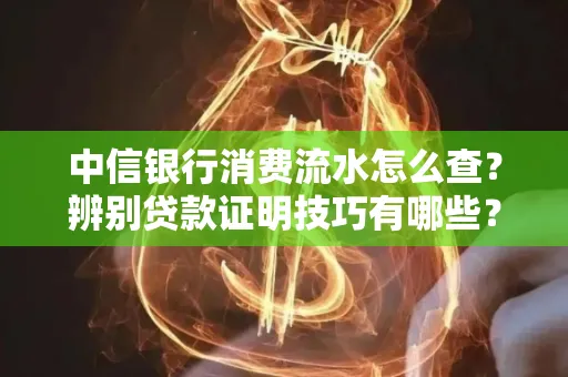 中信银行消费流水怎么查？辨别贷款证明技巧有哪些？